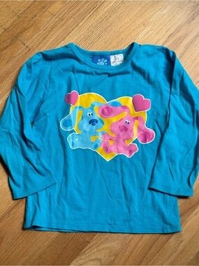 Blues clues character appliqué  kids LS t shirt 4T vintage 2000